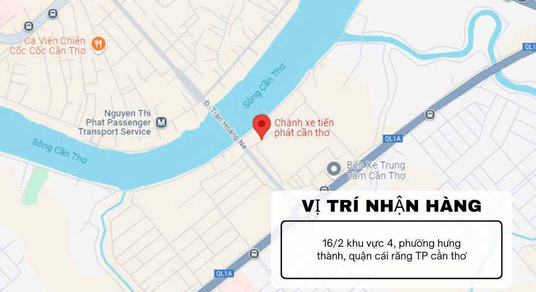 vị trí nhận hàng ở chành xe tiến phát